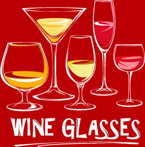 wine glasses design vector background