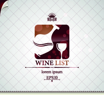 wine list cover design vector