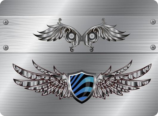 wing and shield vintage design element
