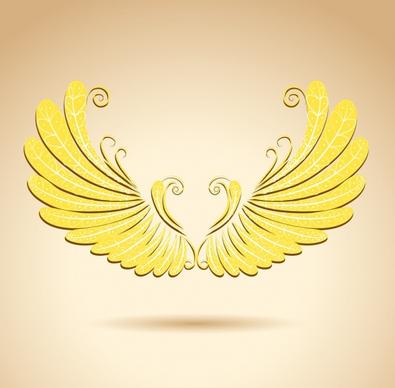 wings icon shiny golden design luxury style