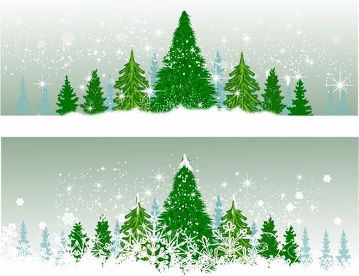 Winter Christmas trees