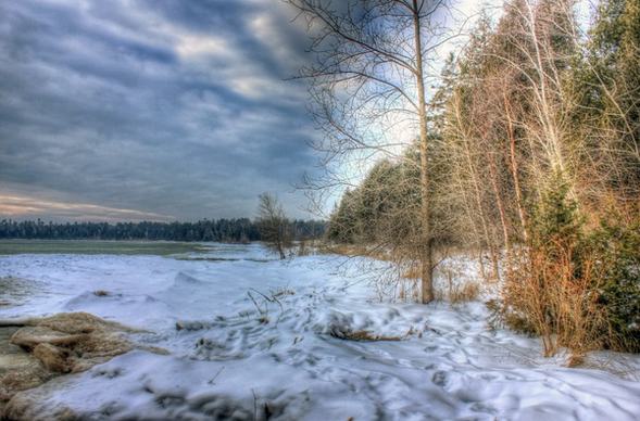 winter landscape at newport state park wisconsin