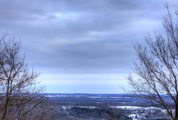 winter landscape from the hill at holy hill wisconsin