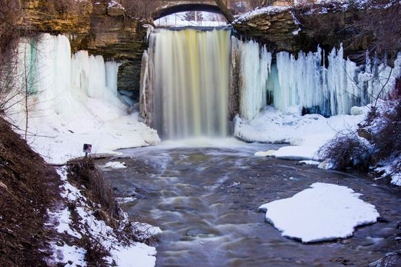 winter landscape view of wequiock falls wisconsin free stock photo