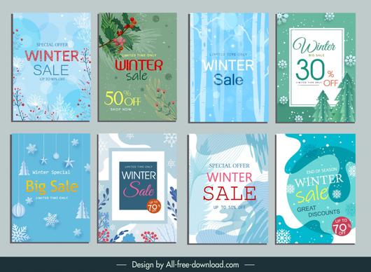 winter sale promotion banners collection elegant xmas decor