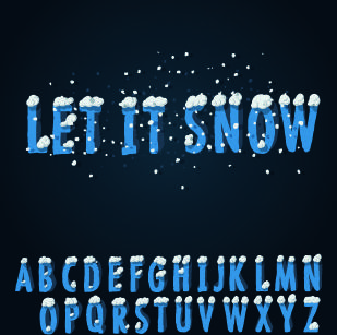 winter style alphabet creative vector
