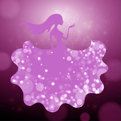 womam background violet silhouette bokeh decoration