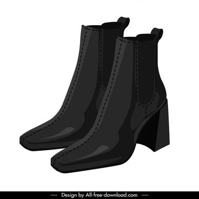  woman boots  template modern dark black 