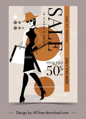 woman fashion sale poster lady sketch modern design