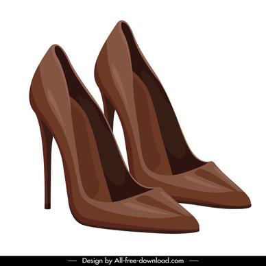 woman fashion shoes template elegant luxury brown