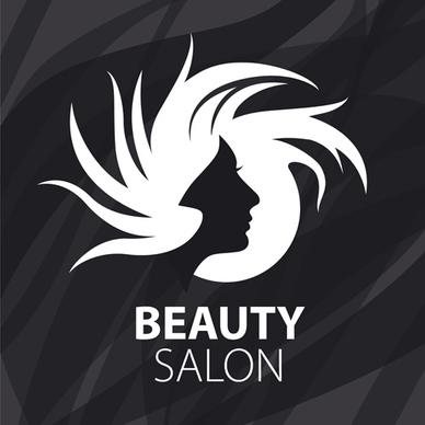 woman head with beauty salon logos vector