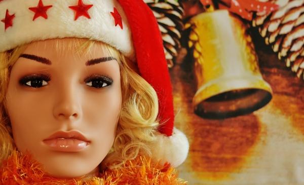 cute lady doll in christmas costume