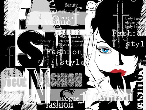 woman with fashion elements template vector