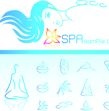 woman with spa salon elements vector