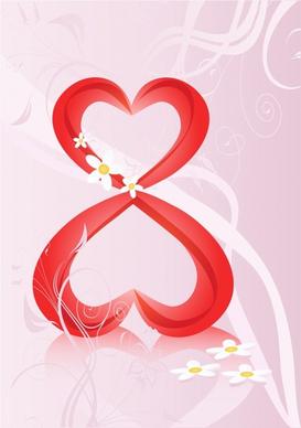 woman day background hearts number layout modern dynamic