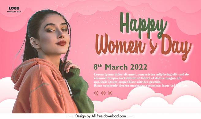 womens day party banner template elegant lady realistic design