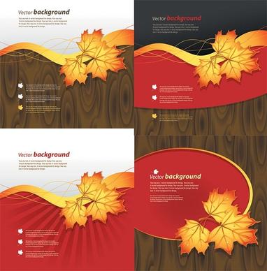 wood and maple leaf vector