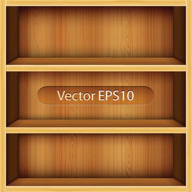 wood bookshelf elements vector