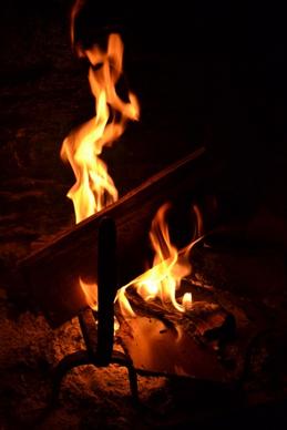 wood flame heat