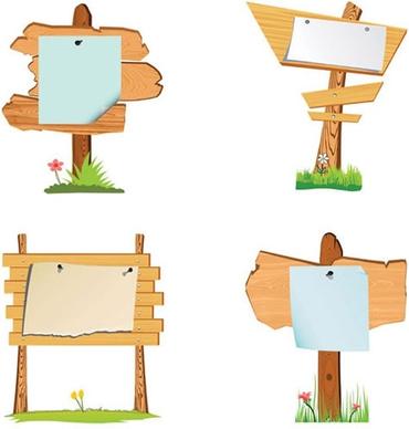 stickers wooden signboard templates colored classic
