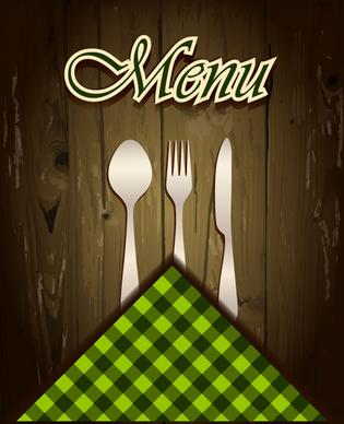 wooden board background menu cover vector