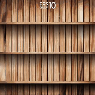 wooden bookshelf background vector