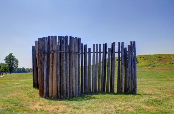 wooden fence at cahokia mounds illinois