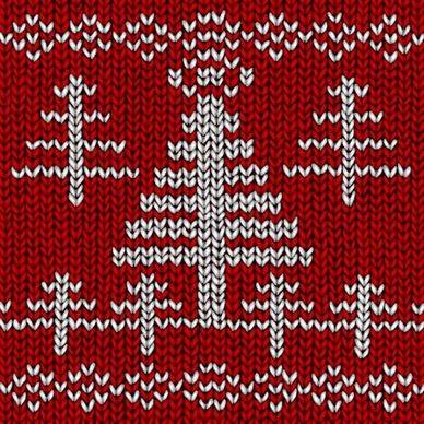woolen pattern tree sketch classical red white decor