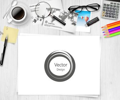 work desktop template design vector
