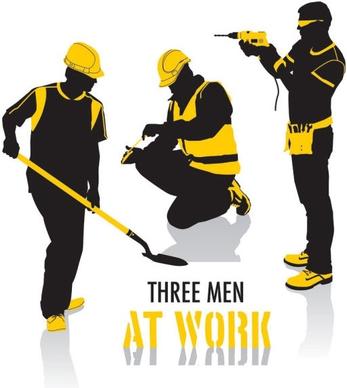 workers vector silhouette