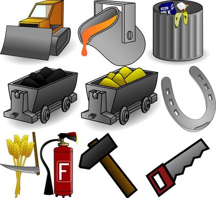 working tool icons set