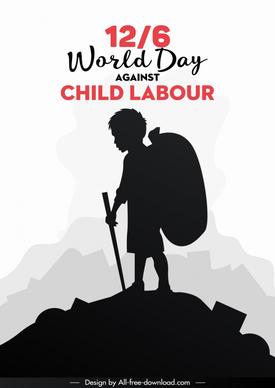 world day against child labour dark silhouette boy
