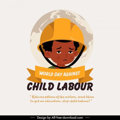 world day against child labour poster worker boy cartoon