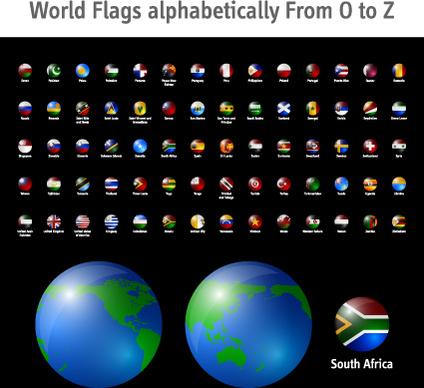 world flags icons vector set