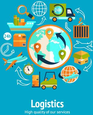 world logistics elements vector design