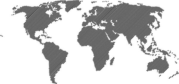 World Map 45° Lines Vector