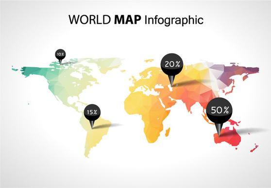 world map with business infographic vector