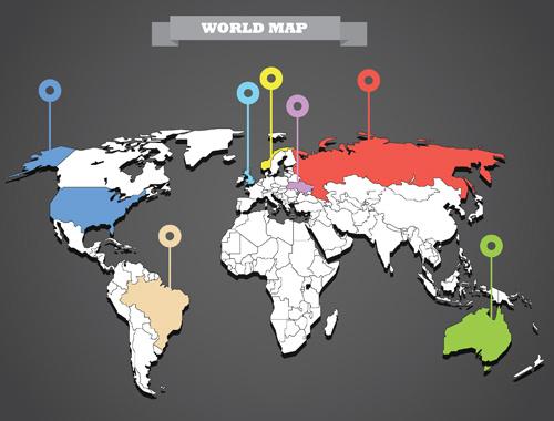 world map with business infographic vector