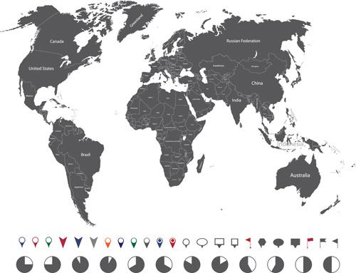 world map with navigation vector
