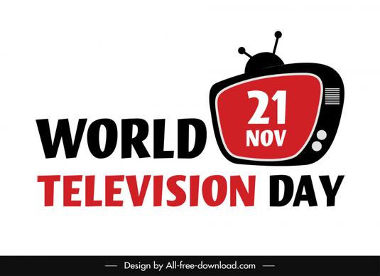 world television day logotype classical television texts sketch