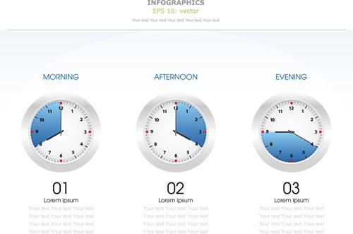 world time infographics vector