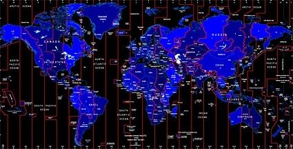 world time zone map identifies the vector