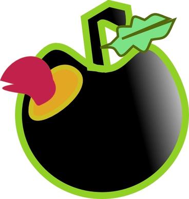 Worm And Black Apple clip art