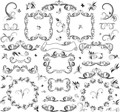 document design elements classical symmetrical seamless sketch