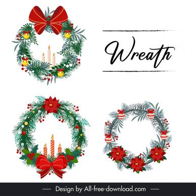 xmas wreath design elements elegant classic decor