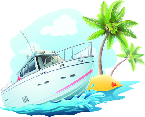 yacht and travel background vector image