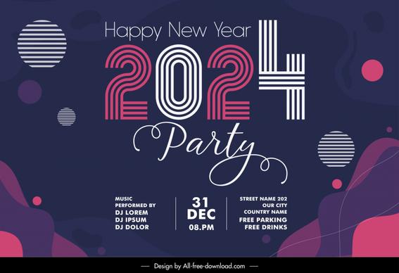 year end party backdrop template geometric curves shapes