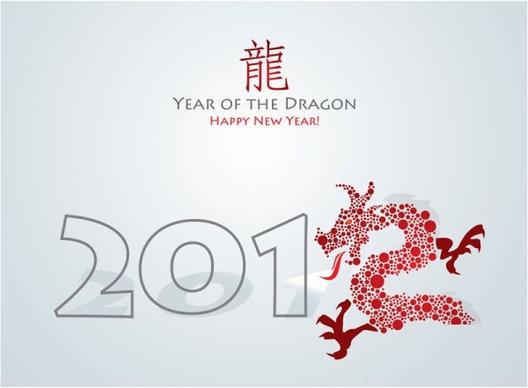 year of the dragon cards 03 vector