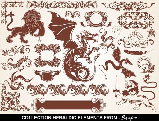 year of the dragon patterns corners vector