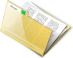 Yellow open document folder